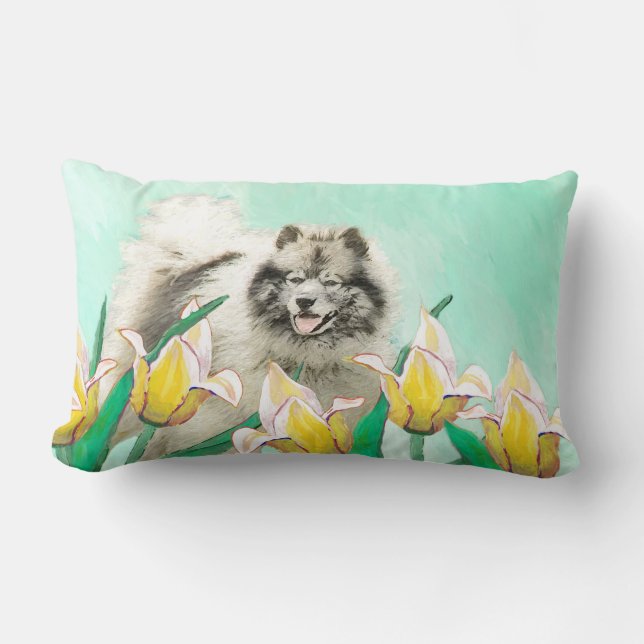 Coussin Rectangle Keeshony in Tulips Peinture mignonne Original Chie (Recto)