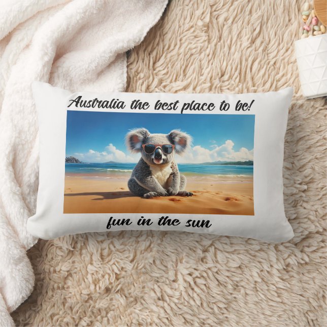 Coussin Rectangle Koala plage de sable Australie le meilleur endroit (Couverture)