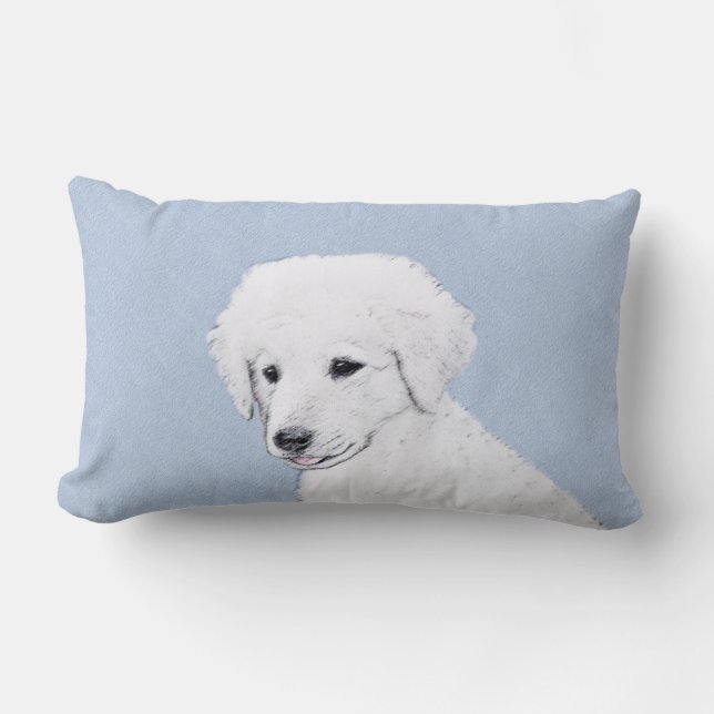 Coussin Rectangle Kuvasz Peinture - Cute Original Chien Art (Recto)
