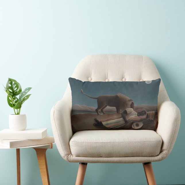 Coussin Rectangle La Bohémienne endormie d'Henri Rousseau, Art Vinta (Chaise)
