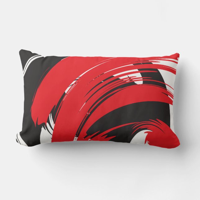 Coussin Rectangle La brosse rouge noire blanche frotte le carreau (Recto)