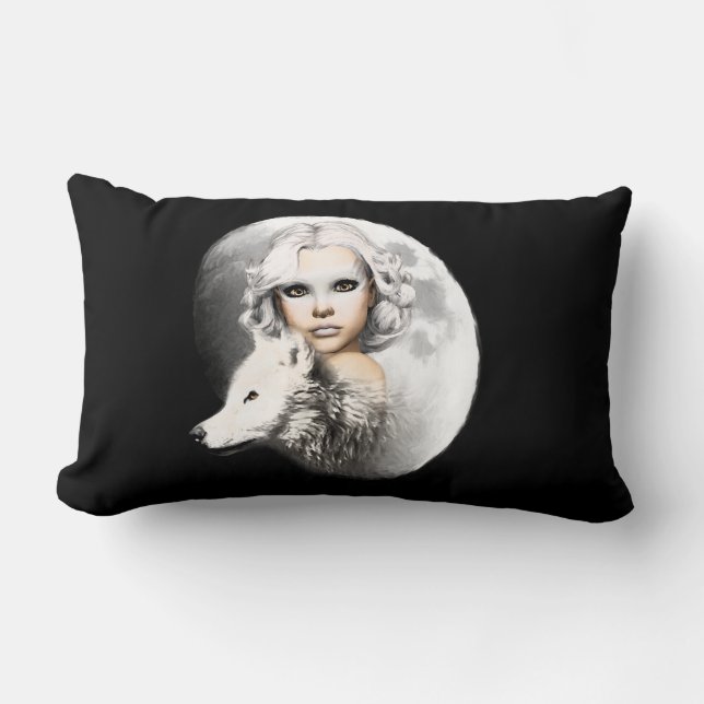 Coussin Rectangle La Dame de la Lune (Recto)