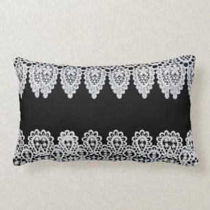 Coussin Rectangle La dentelle blanche forme une frontière sensible