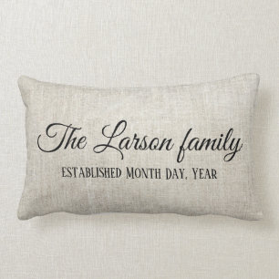 Coussin Rectangle La famille a établi la date sur le regard de toil