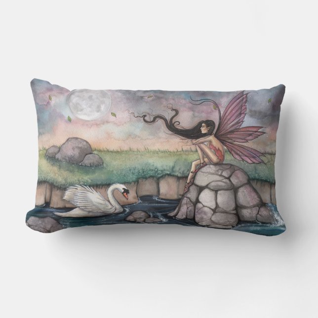 Coussin Rectangle La Fée du Lieu de Rencontre et Fantaisie de Cygne  (Recto)