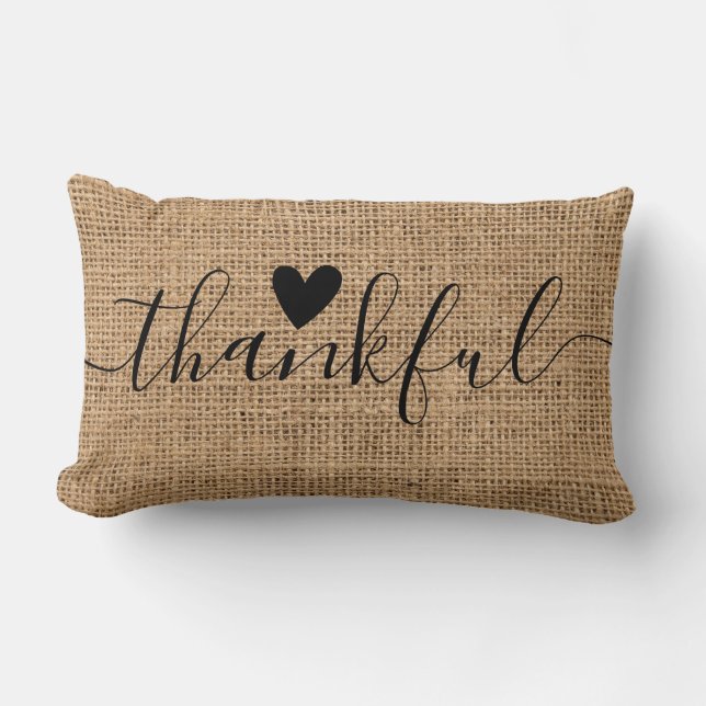 Coussin Rectangle La ferme Russe Burlap Thanksgiving Grâcieuse (Recto)