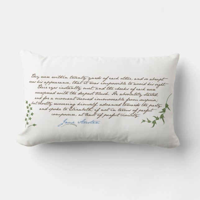 Coussin Rectangle La fierté de Jane Austen et la citation #1 de (Recto)