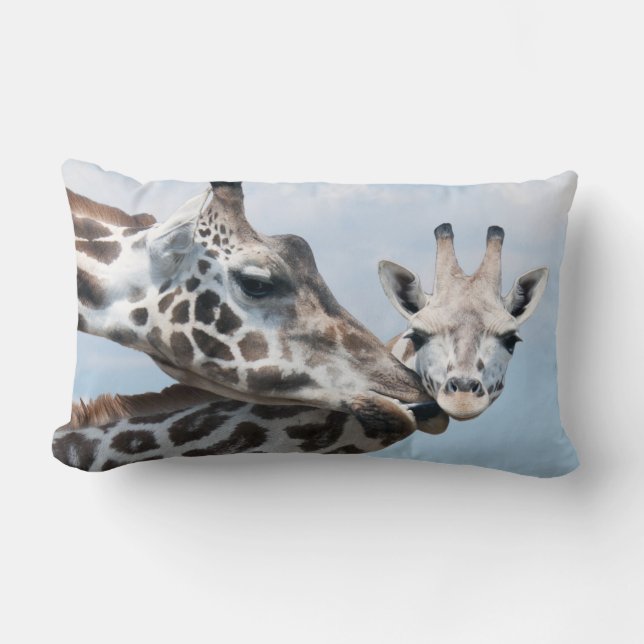 Coussin Rectangle La girafe embrasse son veau (Recto)