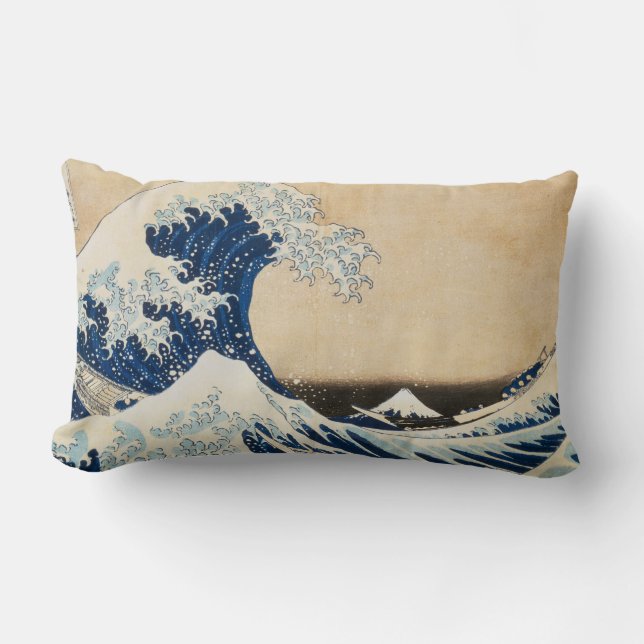 Coussin Rectangle La Grande Vague au large de Kanagawa par Hokusai (Recto)