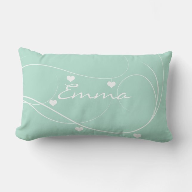 Coussin Rectangle La guirlande abstraite mignonne de coeurs ajoutent (Recto)