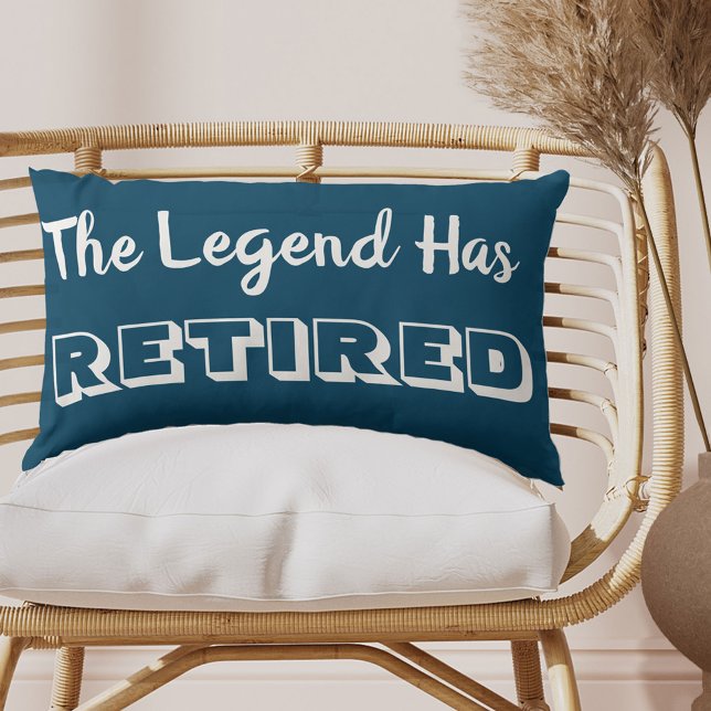 Coussin Rectangle La légende est retirée bleu océan et blanc (Créateur téléchargé)
