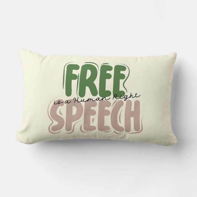 Coussin Rectangle La liberté d'expression est un droit humain (Recto)