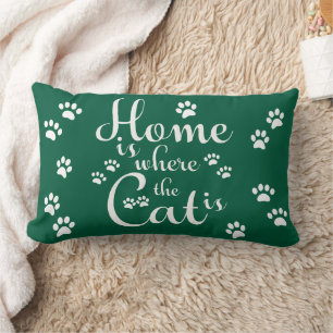 Coussin Rectangle La maison est là où le chat est de petites pattes