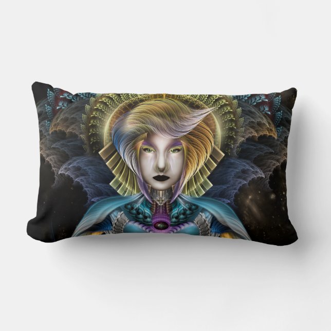 Coussin Rectangle La Majesté De Trilia Fractal Portrait Imaginaire (Recto)
