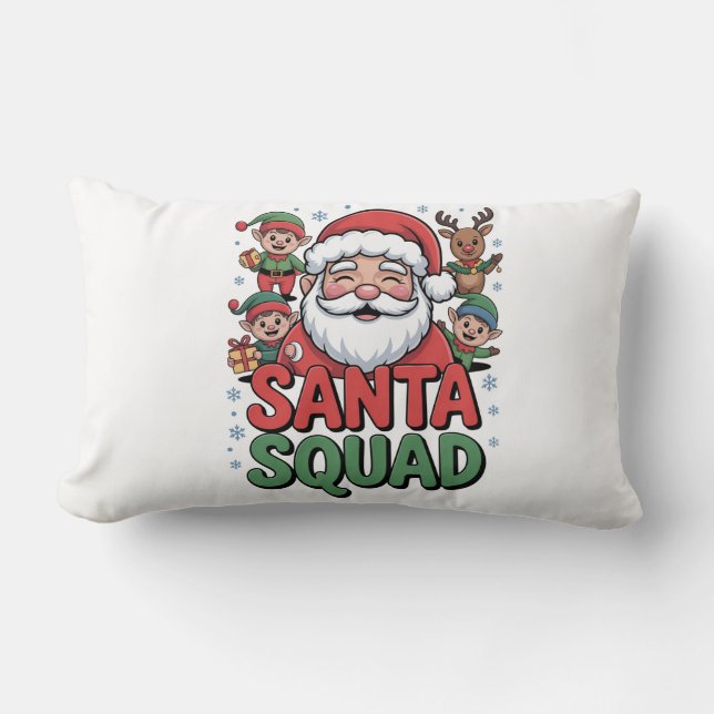 Coussin Rectangle La mauvaise influence du Père Noël (Escouade du Pè (Recto)