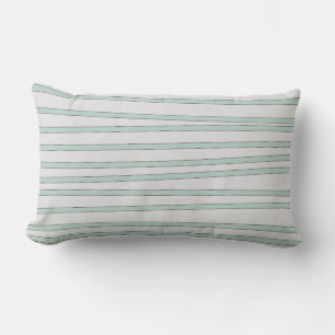 Coussin Rectangle La menthe barre la rayure rustique verte en pastel