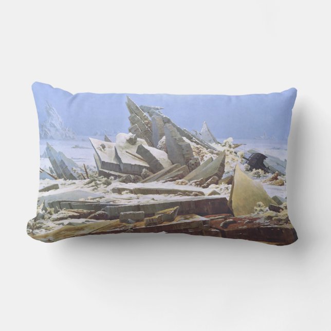 Coussin Rectangle La mer polaire de glace (par Caspar David Friedric (Recto)
