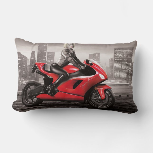 Coussin Rectangle La moto de Marilyn (Recto)