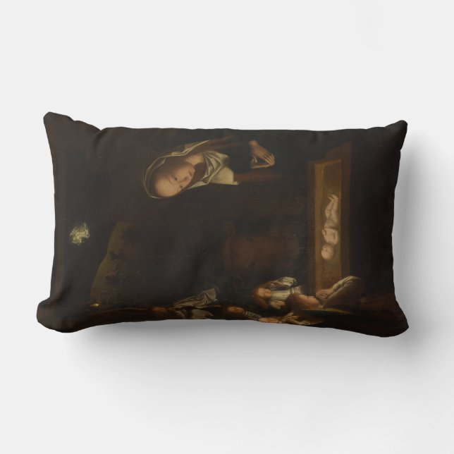 Coussin Rectangle La Nativité à la Nuit (Naissance de Jésus, Noël) (Recto)