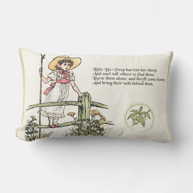 Coussin Rectangle La petite Bo-Peep : Classique de Kate Greenaway Nu (Recto)