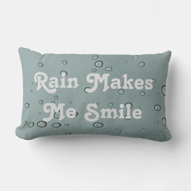 Coussin Rectangle La pluie me fait sourire RainDay Photo Raindrop (Recto)
