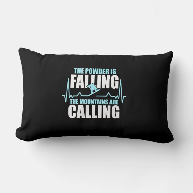 Coussin Rectangle La Poudre Tombe Le Snowboard (Recto)