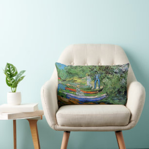 Coussin Rectangle La rive de l'Oise à Auvers par Vincent van Gogh