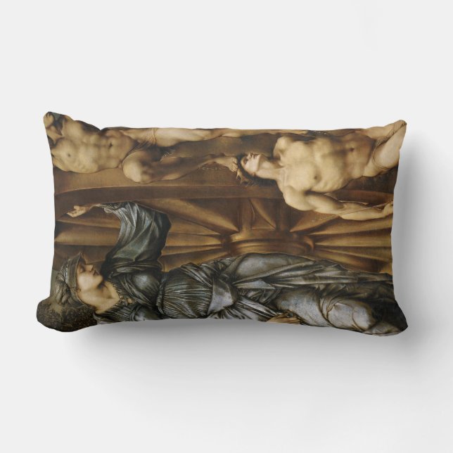 Coussin Rectangle La roue de la fortune (par Edward Burne-Jones) (Recto)