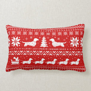 Coussin Rectangle La saucisse de paix de joie d'amour poursuit le