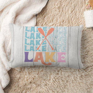 Coussin Rectangle La Vie Du Lac Coloré Et Fun Police