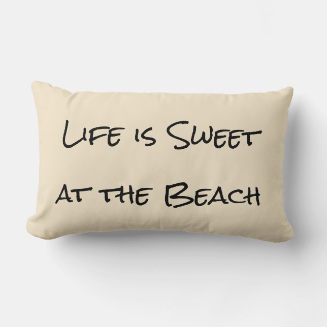 Coussin Rectangle La vie est douce à la plage Décor (Recto)