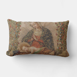 Coussin Rectangle La Vierge adorant le Christ Enfant Noël