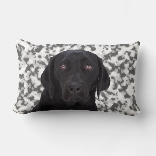 Coussin Rectangle Labrador retriever noir (Recto)