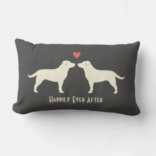 Coussin Rectangle Labradors Retrievers Jaunes Heureux Pour Toujours