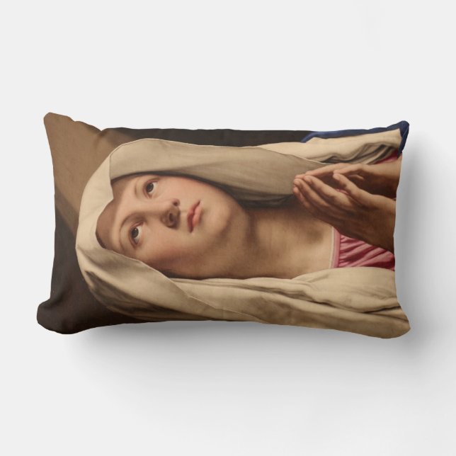 Coussin Rectangle Lady Madonna Praying (Vierge Marie) (Art chrétien) (Recto)
