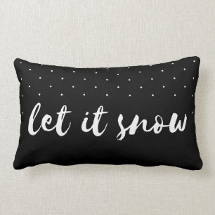 Coussin Rectangle Laisser neiger noir et blanc Polka Dot Noël