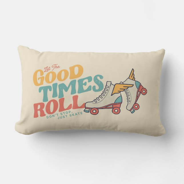 Coussin Rectangle LAISSEZ LES BONS TEMPS ROULER 80s RETRO ROLLER SKA (Recto)