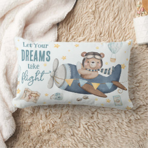 Coussin Rectangle Laissez votre rêve prendre son envol Ourson mignon