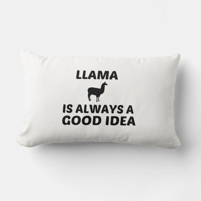 COUSSIN RECTANGLE LAMA EST TOUJOURS UNE BONNE IDÉE (Recto)