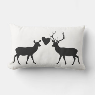 Coussin Rectangle L'amour des cerfs de bois avec des noms