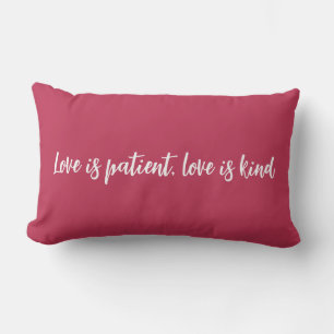 Coussin Rectangle L'amour est l'amour patient est aimable magenta