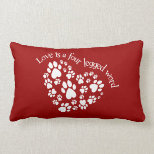 Coussin Rectangle L'amour est un mot quatre à jambes
