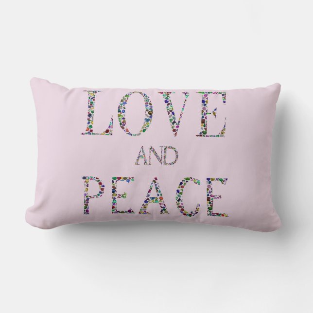 Coussin Rectangle L'amour et la paix (Recto)