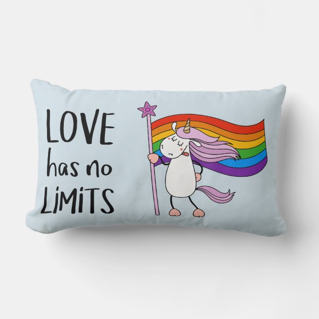 Coussin Rectangle L'amour n'a pas de limites Unicorne (Recto)