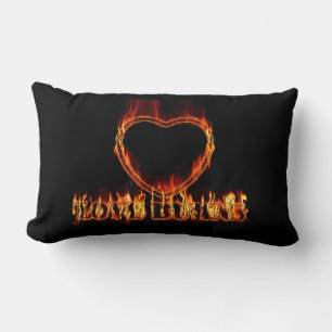 Coussin Rectangle L'amour romantique brûle le cœur Saint-Valentin no