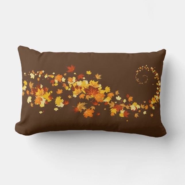 Coussin Rectangle Lancer des feuilles d'automne (Recto)