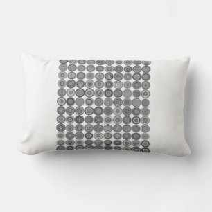 Coussin Rectangle lancer le motif géométrique gris et blanc