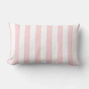 Coussin Rectangle Lancer l'oreiller en bande rose et blanc