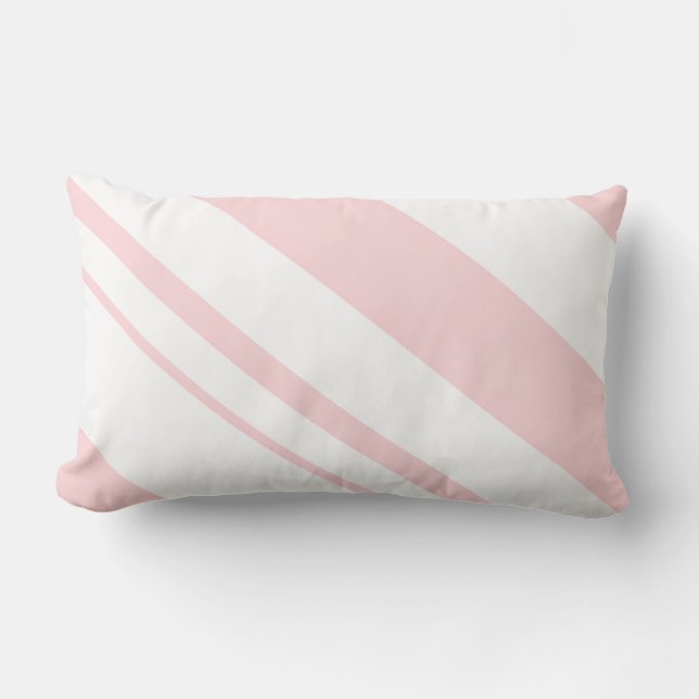 Coussin Rectangle Lancer l'oreiller en bande rose et blanc (Recto)