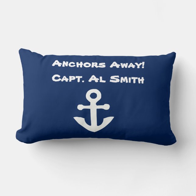 Coussin Rectangle L'ancre lève la voile nautique (Recto)